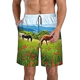 Versatile da indossare tutti i giorni: elegantemente progettati per qualsiasi ambiente, che si tratti di camminare, fare surf, rilassarsi a casa o andare in palestra, questi vari tipi di pantaloncini da lavoro con stampa di cavalli da uomo passano senza soluzione di continuità dalla spiaggia alla strada, rendendoli pantaloncini essenziali da uomo hanno bisogno tutto l'anno