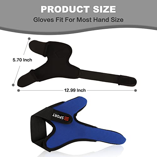 Klfoho Double-Finger Gloves, 3 Pack Anti-Slip Fishing Glove, Professional Finger Gloves Protector Unisex Elastic Band Glove For Outdoor Fishing, Fit Right Hand (Blue) #TOP1