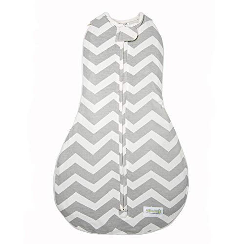 Image of Woombie Grow with Me Baby Swaddle, Convertible Swaddle Fits Babies 0-9 Months, Expands to Wearable Blanket for Babies up to 18 Months, Sleepy Grey Chevron