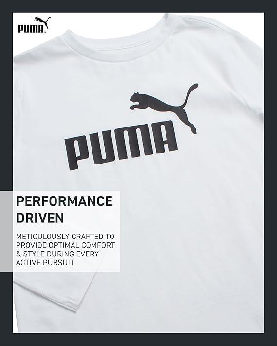 PUMA Boys' Long Sleeve Athletic Crewneck T-Shirt - Image 4