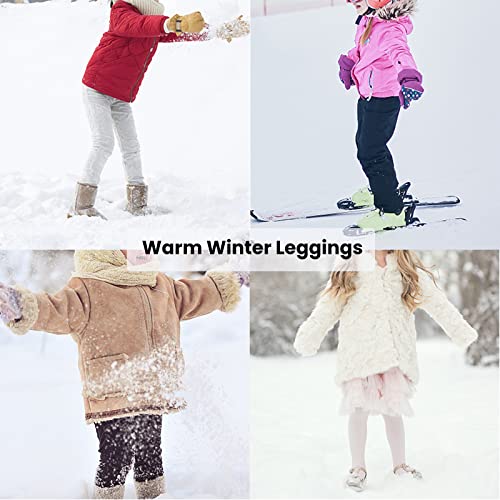 Jocmic Girls Winter Thick Warm Pants Kids Fleece Lined Leggings 7-8 Years Beige #TOP4