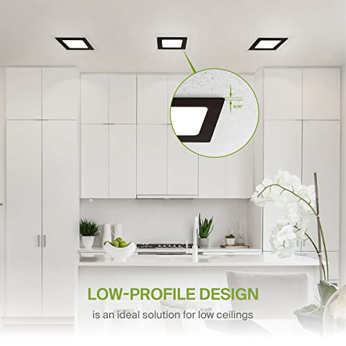 Asd 12 Pack 4 Inch Ultra Thin Led Square Recessed Lighting, 5 Cct 2700K-5000K Selectable, 12W 50W Eqv, Dimmable Canless Led Ceiling Square Downlight With J-Box, 784Lm High Brightness - Ul Energy Star #TOP3