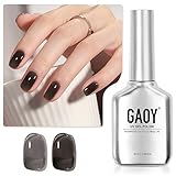 GAOY Jelly Nude Black Gel Nail Polish, 16ml Sheer Neutral Translucent Soak Off Gel Polish, UV Light Cure for Nail Art DIY, 1724 Smoked Glass