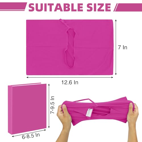 KICNIC Rose Fabric Book Cover for Hardcover, 1 Pack, 6x9 Inch, Up to 8.5”x9.5”, Adjustable School Book Sleeve Protector for Teens, Stretchable Decorative Cloth Book Sox for Book Lovers - Thumbnail 2