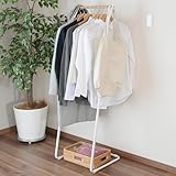 山善(YAMAZEN) ハンガーラック L型ハンガー スリム コートハンガー 幅46×奥行44.5×高さ145cm 衣類収納 玄関 シンプル 一人暮らし 組立品 マットホワイト BLH-S(MWH) キッズ