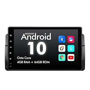 eonon GA9450D Android 10 Autoradio für E46 (1999~2005) Headunit 9″ IPS Touchscreen GPS Navigation Sat NAV Octa-Core 4GB RAM 64GB ROM Bluetooth Radio Eingebautes DSP (keine DVD)