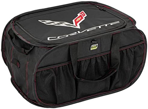 Smart Design Pop Up Trunk Organizer w/Easy Carry Handles, Side Pockets, & Zipper Top - 23 Inch - Durable Fabric Collapsible Design - Home Organization (Holds 50 lbs.) - Corvette