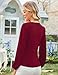GRACE KARIN Long Sleeve Blouses for Women Dressy Casual, Wrap Tops Work Shirts, 2026 Spring Business Outfits Wine Red XL