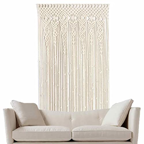 Rideaux en macramé faits main et perles de bambou pour pergola et fenêtre