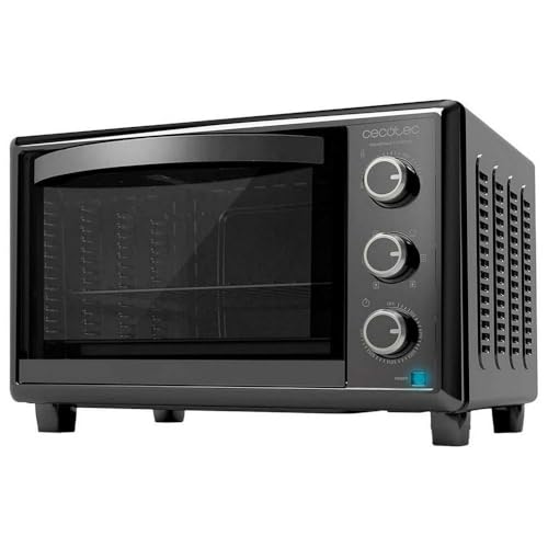 Cecotec Four de comptoir Bake&Toast 2600 Noir 4Pizza, 26 L, 1500 W, Comprend une pierre à pizza Pietra pour des résultats comme un four traditionnel en pierre, 6 fonctions différentes