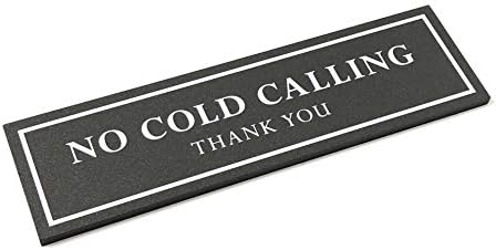 Kubik Letters No Cold Callers Sign for Front Door - No Cold Calling Sign for Door - No Cold Calls Sign - 5 mm Thick Acrylic Size 6 cm x 21 cm with Strong Adhesive Tape (Dark Grey Metallic)