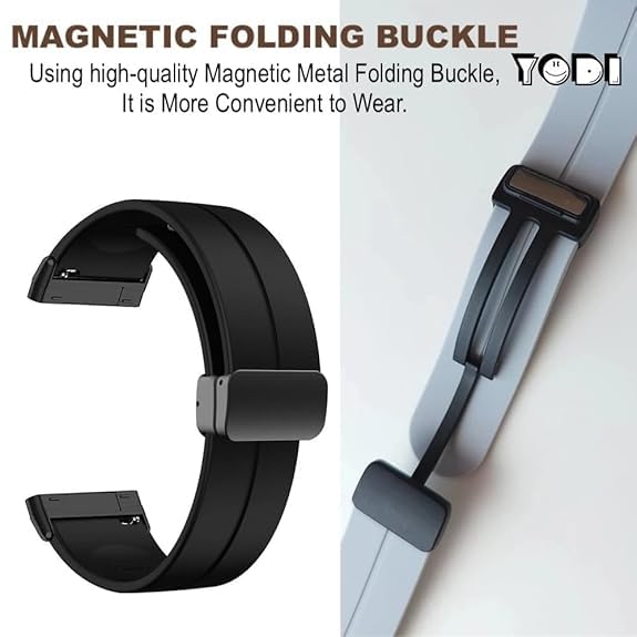 Image of YODI Watch Band Compatible with Fitbit Versa 4 / Fit bit Versa 3 / Fitbit Sense /Sense 2 Band, Soft Replacement Silicone Wristband for Women Flexible Waterproof Sport Watch Strap for Men Large