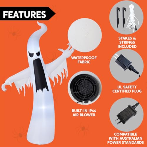 Joiedomi 12 FT Halloween Inflatables Outdoor Decorations, Scary Ghost Halloween Decor, Inflatable Ghost Blow Ups for Yard with LEDs for Outside Yard Decorations by Joiedomi - Image 6