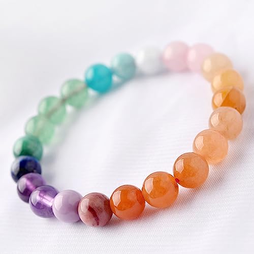 Bracelet jade naturel femme agate extensible et perles de cristal