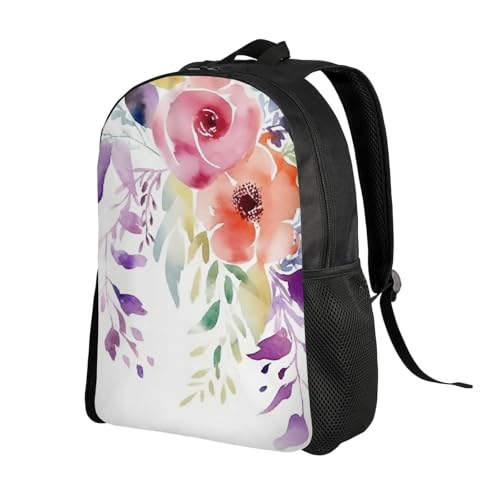 Mochila para Hombre y Mujer estilo Acuarela con Flores miniatura 2