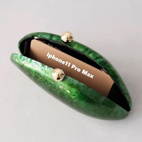 Image of Acrylic Shell Shaped Bag Luxury Marble Clutch Evening Purses for Women Glitter Handbag for Wedding Cocktail Party Prom