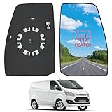 Convitex Heated Right Wing Mirror Upper Glass - Compatible with Ford Transit Custom 2012 Onwards Driver Side Door Wing Mirror Convex with Backing Plate