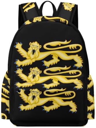 Three Lions Coat of Arms Travel Backpack for Women Men Summer Hiking Shoulder Bag Casual Daypack image 4
