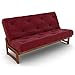 Nirvana Futons Extra Thick Premium 10-Inch Queen Futon Mattress, Burgundy Twill - Made in USA
