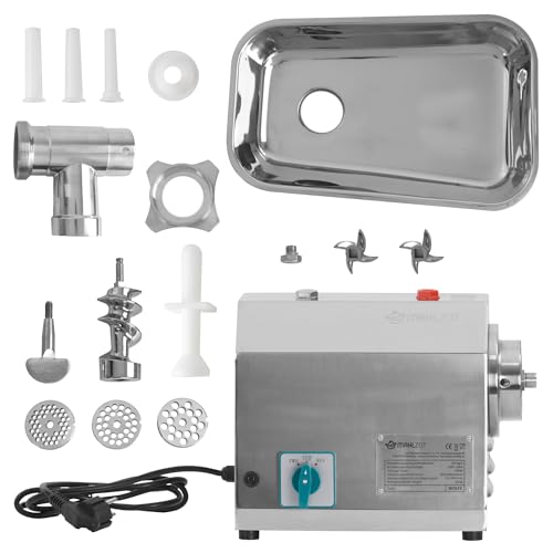 Foto von Mahlzeit Profi Fleischwolf elektrisch aus Edelstahl | 750W – 150 kg/h | Faschiermaschine, Wurstmaschine in Gastro Qualität | Fleischmaschine mit Wurstfüller, Sausage Maker