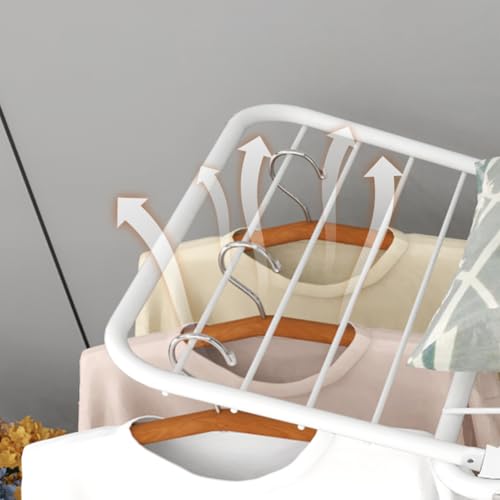 Foldable Laundry Drying Rack for Clothes Towels Dolls, Portable Shoes & Clothes Rack for Indoor & Outdoor Use, Space-Saving Design, Easy to Fold Gullwing Design, Sturdy Metal, White by kaileyouxiangongsi - Used condition - Image 4
