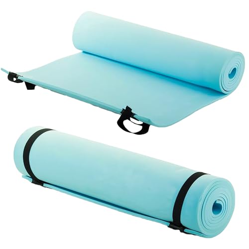 ADVENTURE PEAKS Camping Mat Waterproof EVA Foam Exercise Mat Extra Thick 0.6 CM Lightweight Yoga Mat with Elastic Straps Ideal for Exercise, Camping & Travelling