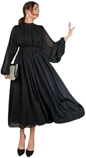 فستان نسائى شيفون ببطانة يتميز باكمام واسعة