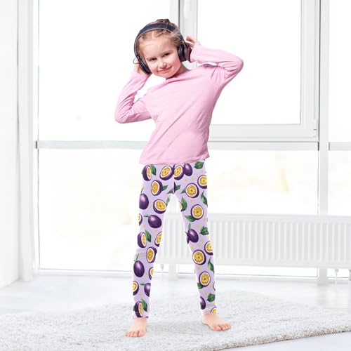 Passion Fruit Purple Girls Leggings Athletic Pants Tights Stretch Bottom4