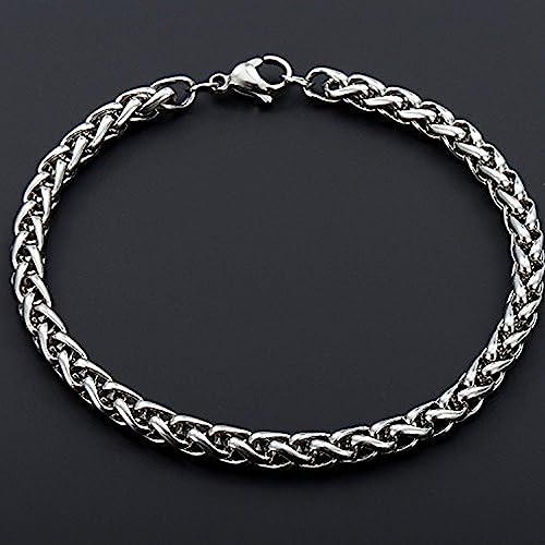 Buy Fashion Frill Stylish Bracelet For Men Stainless Steel Silver Chain Bracelet For Men Boys Men's Bracelets Jewellery at Amazon.in - Image 3