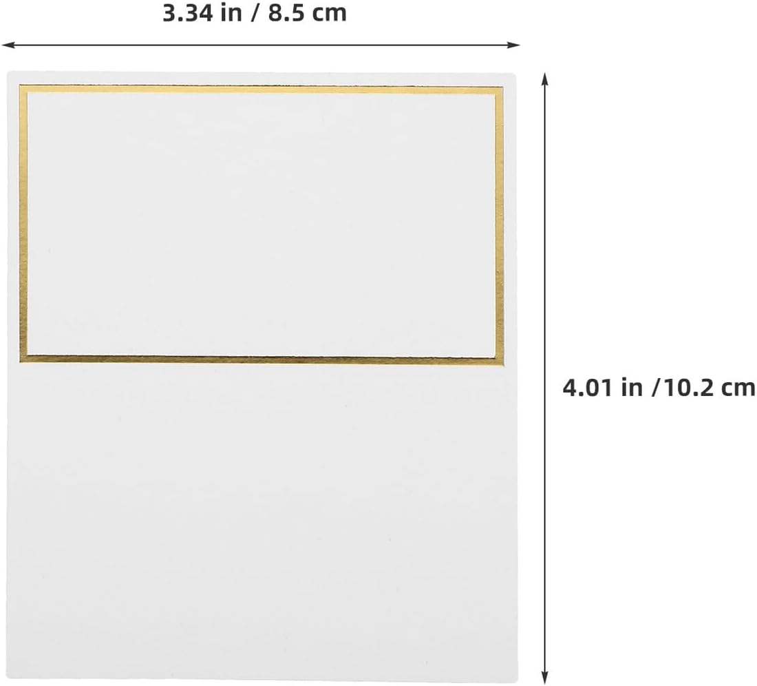 OUNONA 150pcs Wedding Place Cards with Foil Border, Blank Tent Table Name Cards for Banquets, Dinner Parties, and Wedding Seating Arrangement