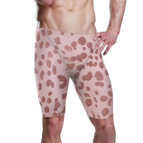 UMIRIKO Pink Leopard Swim Jammers for Men Athletic Durable S B0401112