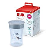 NUK Magic Cup bicchiere bambini, 8+ mesi, Balenottera azzurra, Tazza per bambini 230 ml, bordo antigoccia a 360°, confezione da 1 pezzi
