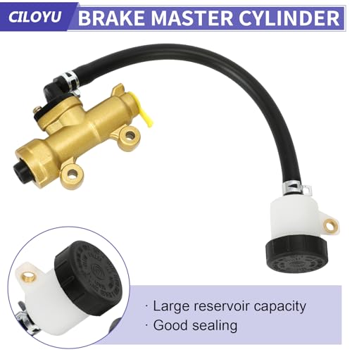 Image of KT196 Go Kart Brake Master Cylinder with Brake Caliper Pads Kit Replacement for Coleman 196cc 6.5hp Go Cart Powersports Parts Assembly Accessories Gold