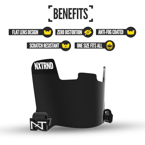 Nxtrnd VZR1 Football Visor, Flat Lens Technology, Fits Adult & Youth Football Helmets (Black) - Thumbnail 3