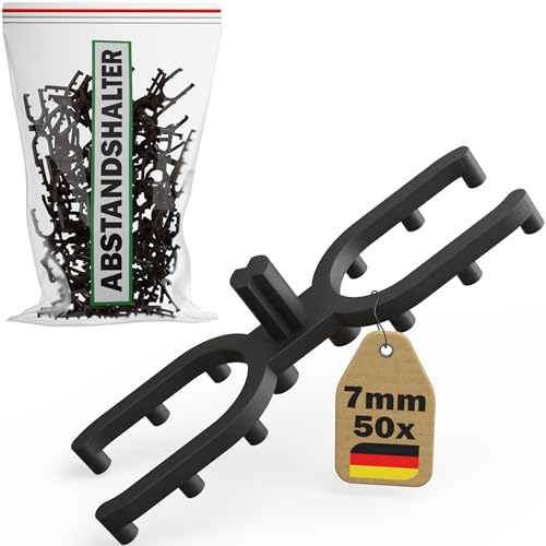 Abstandhalter Terrassendielen 50 Stück für 7mm Fuge - Distanzhalter aus Kunststoff für die Unterkonstruktion - Verhindert Staunässe