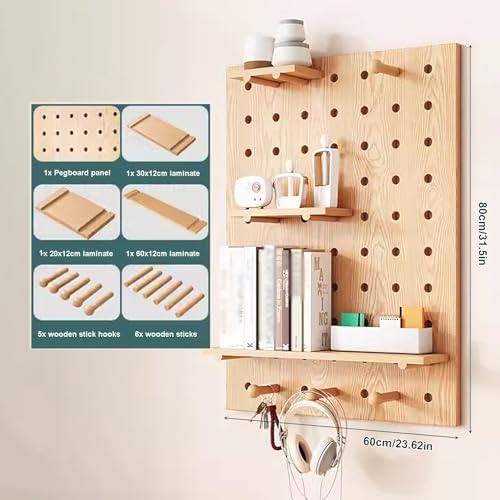 Genérico Tablero Perforado para Herramientas, Estante de Pared para Garaje, Almacenamiento de Brocas, Juego de Llaves, Soportes, Kit de tableros Perforados de exhibición para Montaje en Pared, Tabler
