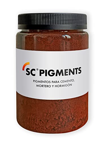SC Pigments® Ref: Pardo Cuero Oscuro 4660 · Pigmento colorante Pardo Cuero Oscuro (Fe2O3) para cemento, mortero, hormigón, yeso y cal · Serra Ciments ® Peso: ±800 g.
