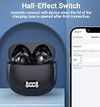 Wireless Earbuds, Bluetooth 5.3 Ear Buds with Digital Power Display, 40H Playtime Case, 13mm Drivers, Touch Control, Semi in-Ear Lightweight Headphones for Music Calls Workout, Black