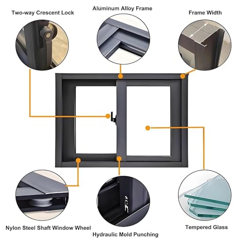 Ventana corrediza de aluminio horizontal para ventilación de cobertizos 3