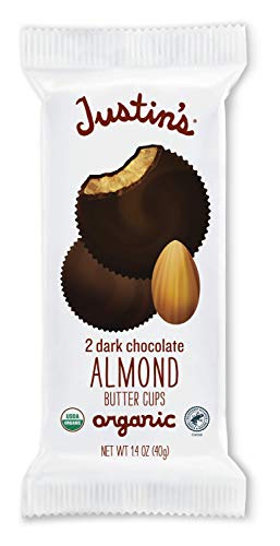 Justin's Organic Almond Butter Cups, Dark Chocolate, Rainforest Alliance Certified Cocoa, Gluten-Free, Responsibly Sourced, 1.4 Ounce (Pack Of 12) #TOP1