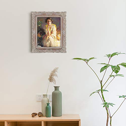 Simon's Shop Picture Frames 8X10 Antique Style Photo Frame With Glass Front, Vintage Picture Frame For Tabletop And Wall Display, Walnut & Gold #TOP2