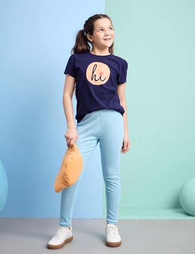 Image of Amazon Brand - Symbol Girl's Cotton Ribbed Stretchable Leggings | Ankle Length | Aged 2-14 Years