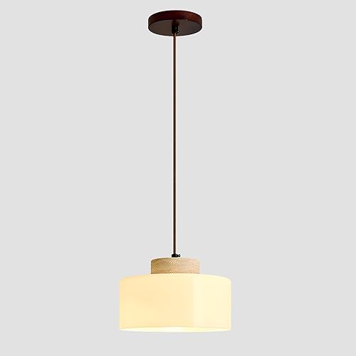 BOKT Japanese Wabi Sabi Pendant Light Mid Century Small Bedside Wood Hanging Lamp Kitchen Island Light Fixtures Adjustable Glass Vintage Chandelier disponible en Yaxa Colombia