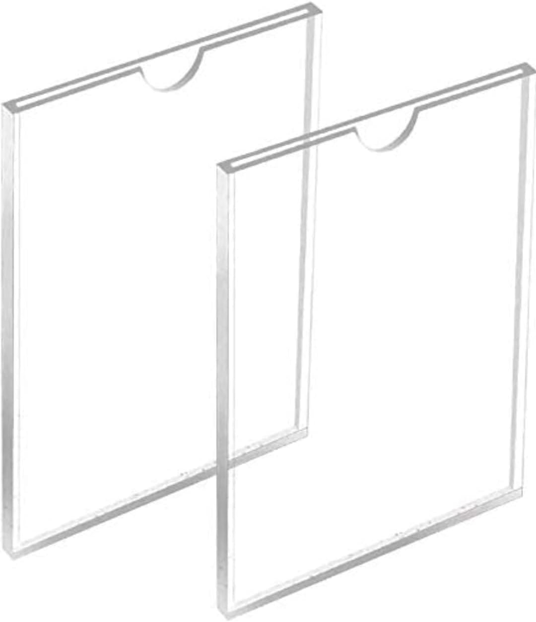 Elegant Creations Acrylic Checklist Holder, Wall Sign Holder 9.0" x 12.0" A4 Size Clear Vertical Mount Frame for Home, Office, Store, Restaurant, Pack of 2 (Double Layer)