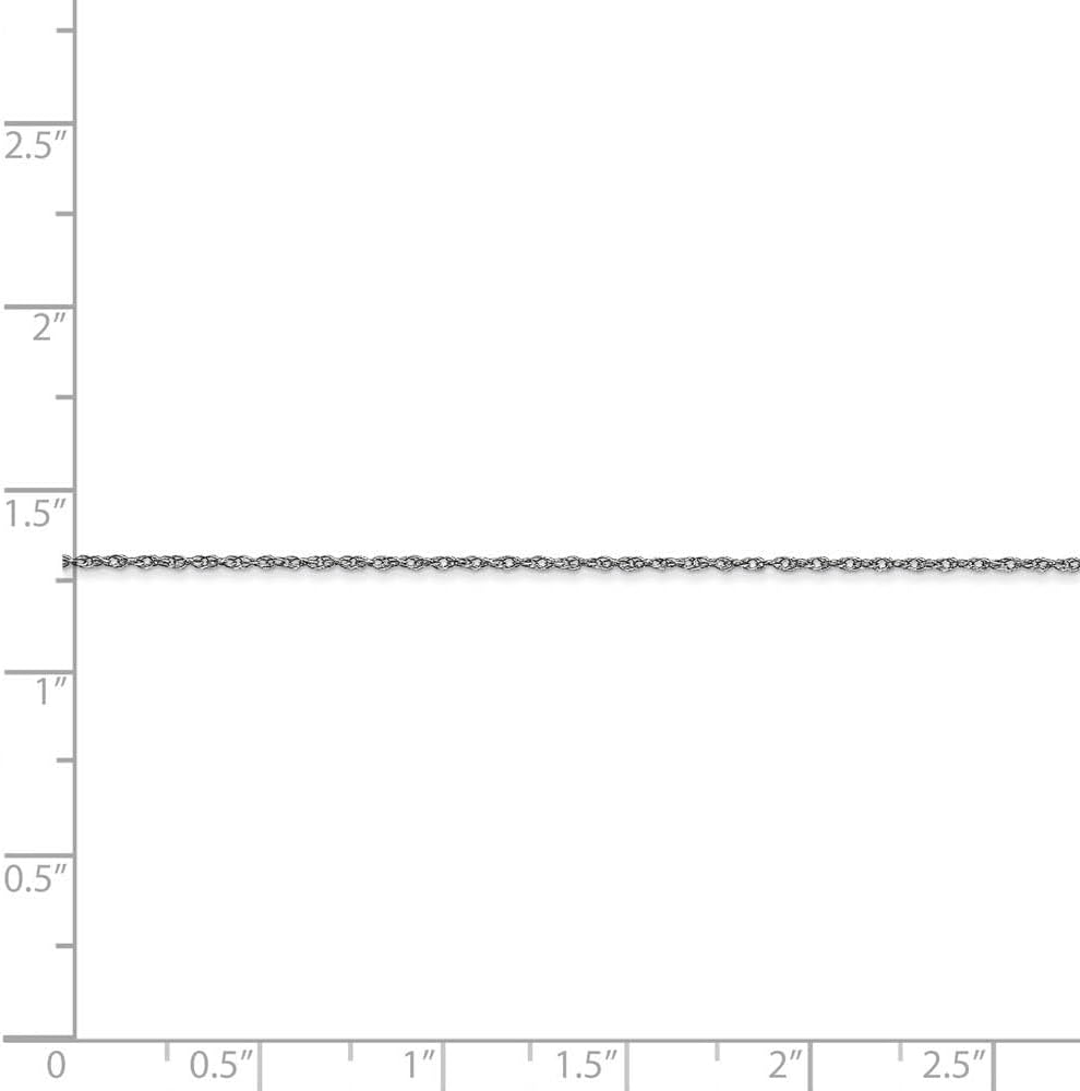 The Black Bow 0.6mm, 14k White Gold, Cable Rope Chain Necklace