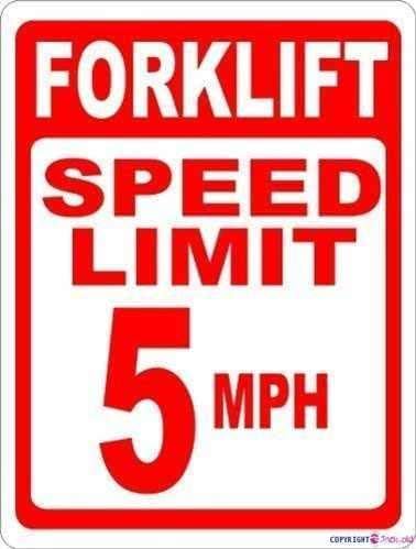Warning plaque Metal Tin Forklift Speed Limit 5 Mph Warehouse Safety Metal Aluminum For Wall Art 8x12 Inch Office Signs Outdoor & Indoor Sign (2 Pack)