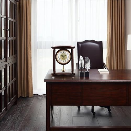 Reloj de mesa retro en madera maciza china para salon clásico 6