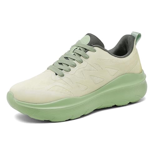 Slip On Zapatillas Zapatillas de Deporte Transpirables de Color sólido Malla Moda para Parejas, cómodas para Correr con Temperamento (Light Green, 40)