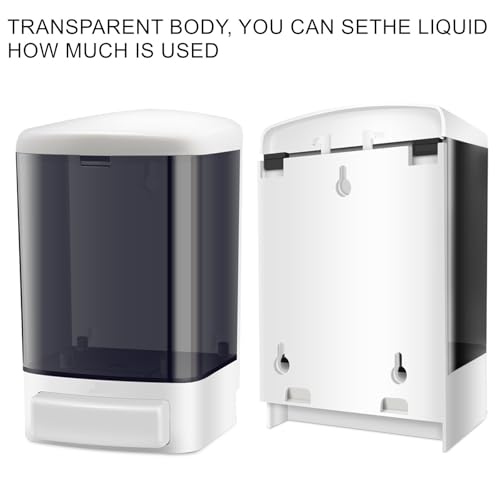 Image of 8-Pack Soap Dispenser Wall Mount 1000ml (33.8oz)-Commercial Heavy-Duty Plastic Liquid Dispenser for Soap,Shampoo,Hand Sanitizer-Manual Pump for Bathroom, Kitchen,Restaurant,Hotel (8 x 1000ml)