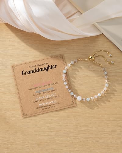 Image of HGDEER Love You to the Moon and Back, Moonstone Bracelet Gift for Her